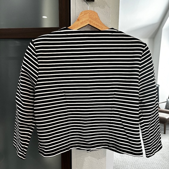 Philosophy 3/4 Sleeve Cropped Jacket - Black/White Petite S - Picture 4 of 8